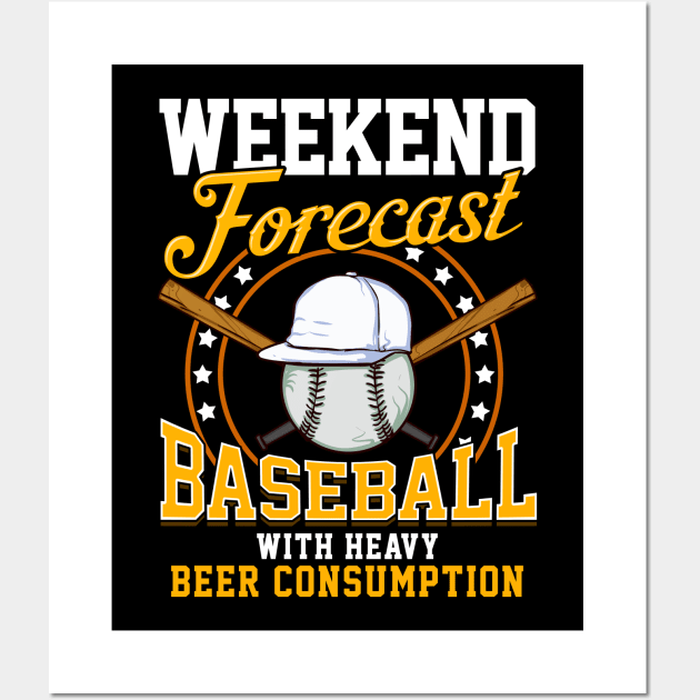 Weekend Forecast Baseball with Beer Consumption Wall Art by theperfectpresents